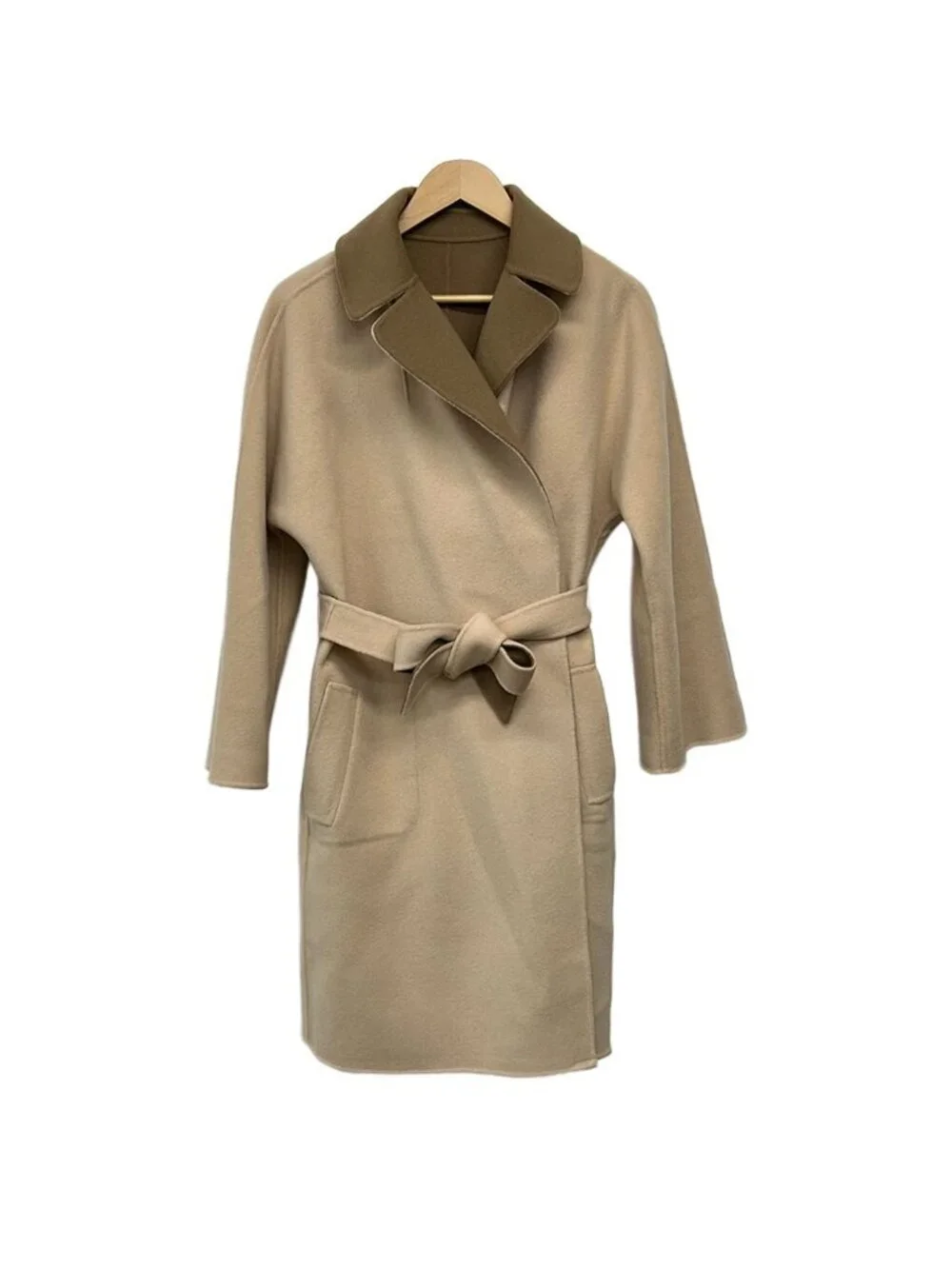 Max Maraweekend Coat 36 S Brown Beige Long Sleeve Reversible Autumn Winter